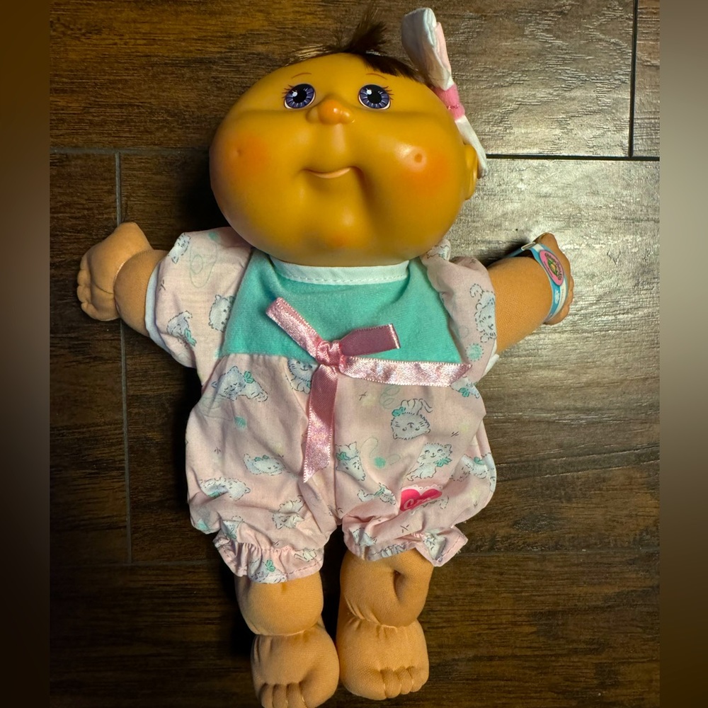 Cabbage Patch Babies 2004 Play Along Blue Eye Brown Hair Newborn Rare